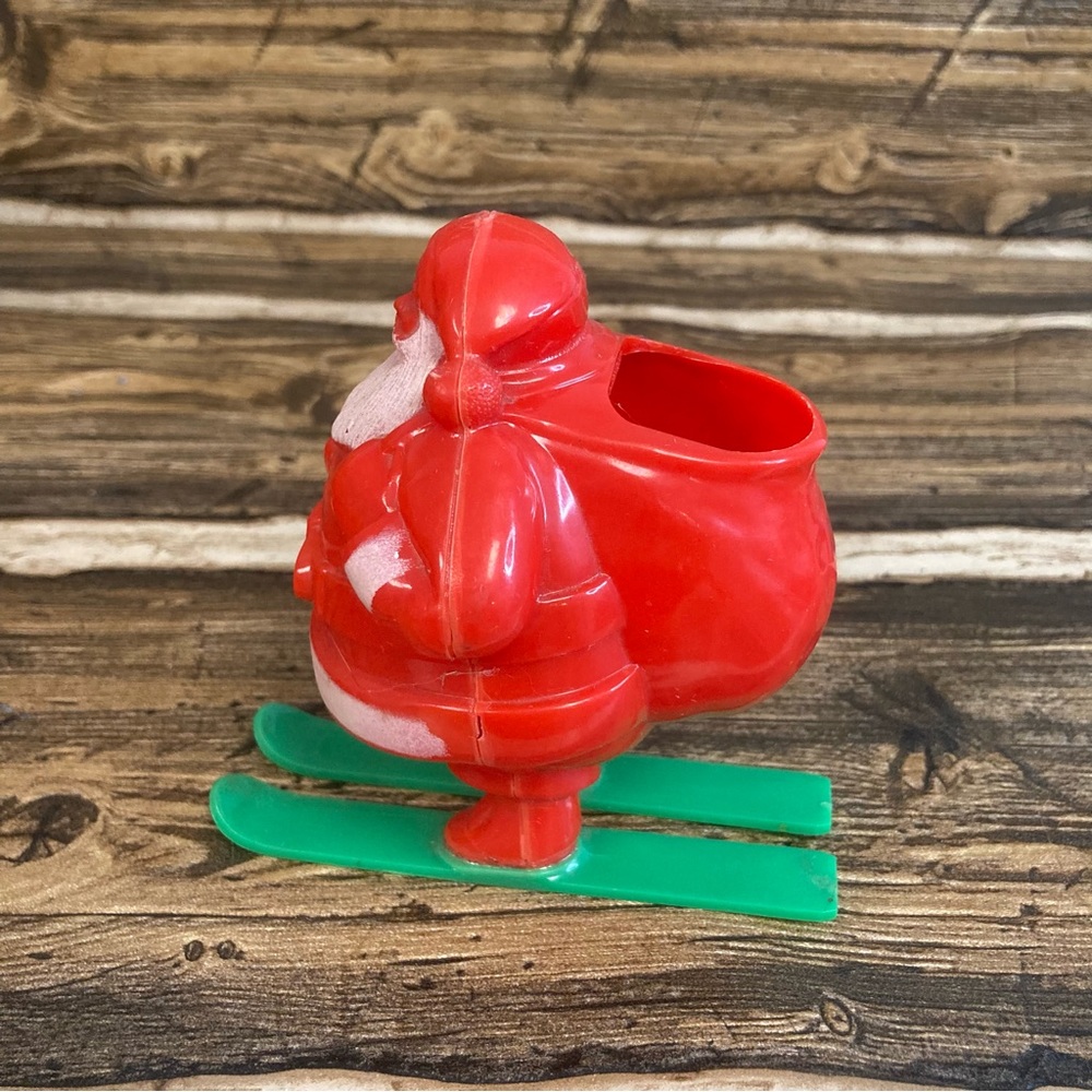 Vintage1950’s Rosen Rosbro Santa on skis candy holder🎄🎅🍭